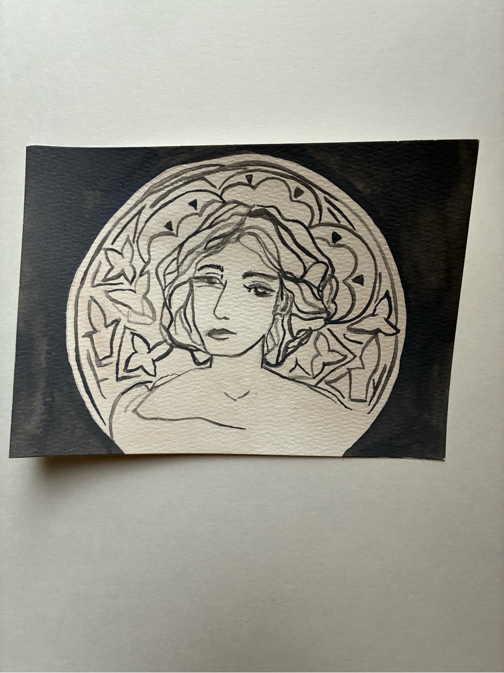 Watercolor Moody Portrait Art